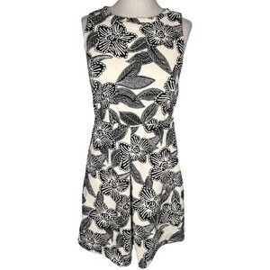 J. Crew Sleeveless Polynesian Print Dress sz 4 * Ivory Cream Tropical Pockets